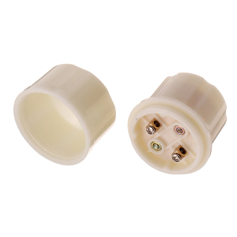 E27 6A Round Plastic Base Screw Light Socket Bulb Adapter Lamp Holder AC250V