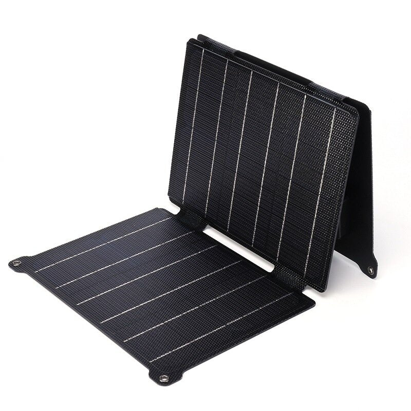 21W ETFE Solar Panel Kit Foldable 5V/12V Dual USB Output Portable Solar Chargers Outdoor Waterproof Camping Hiking Travel Solar Cell Phone Charger Panel