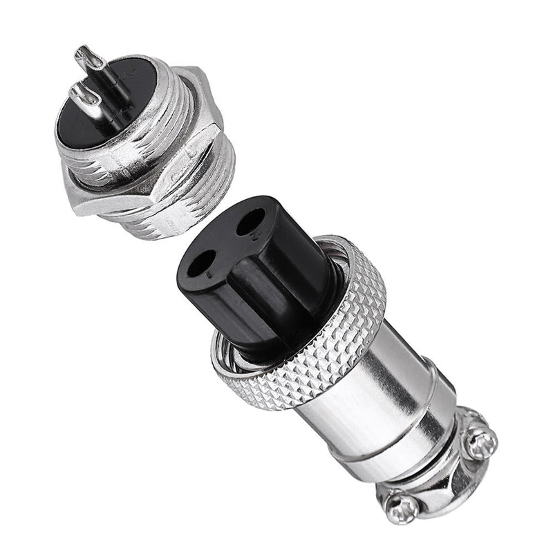 3pcs GX16-2 Pin Male And Female Diameter 16mm Wire Panel Connector GX16 Circular Aviation Connector Socket Plug