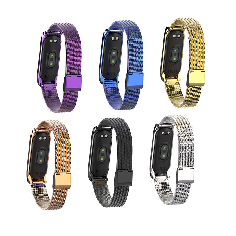 Metal Wave Style Watch Strap Replacement Watch Band for Xiaomi Miband 4 Non-original