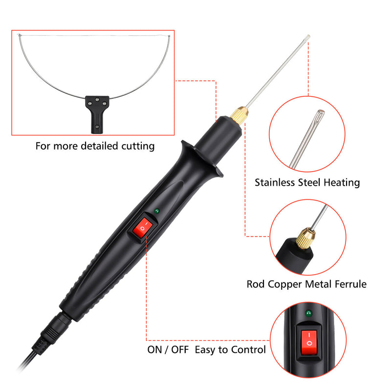 3-in-1 Foam Cutter Cutter with Indicator Light Electric Cutting Machine Pen Tools Kit GOCHANGE Foam Cutter Styrofoam Cutter with 3 Interchangeable Pins