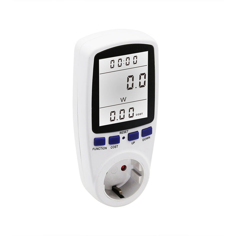 EU Plug Digital Power Meter Socket 230V 16A Energy Consumption Electricity Metering Monitor