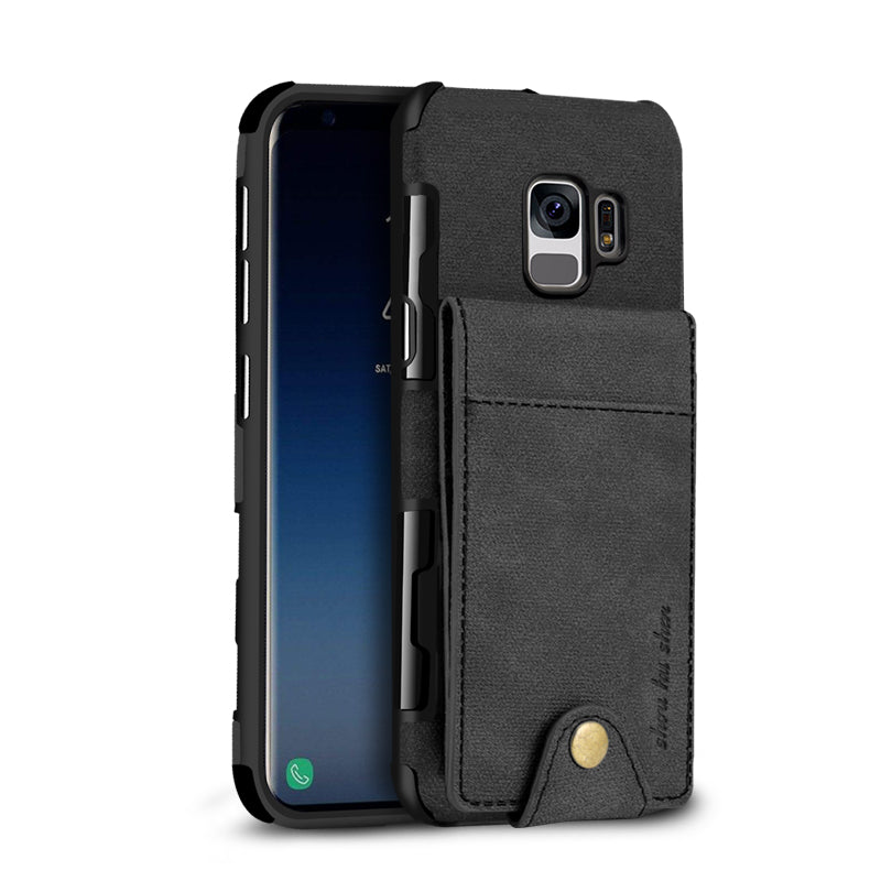 SHS Linen Pattern Multi-card Slot Protective Case for Samsung Galaxy S9