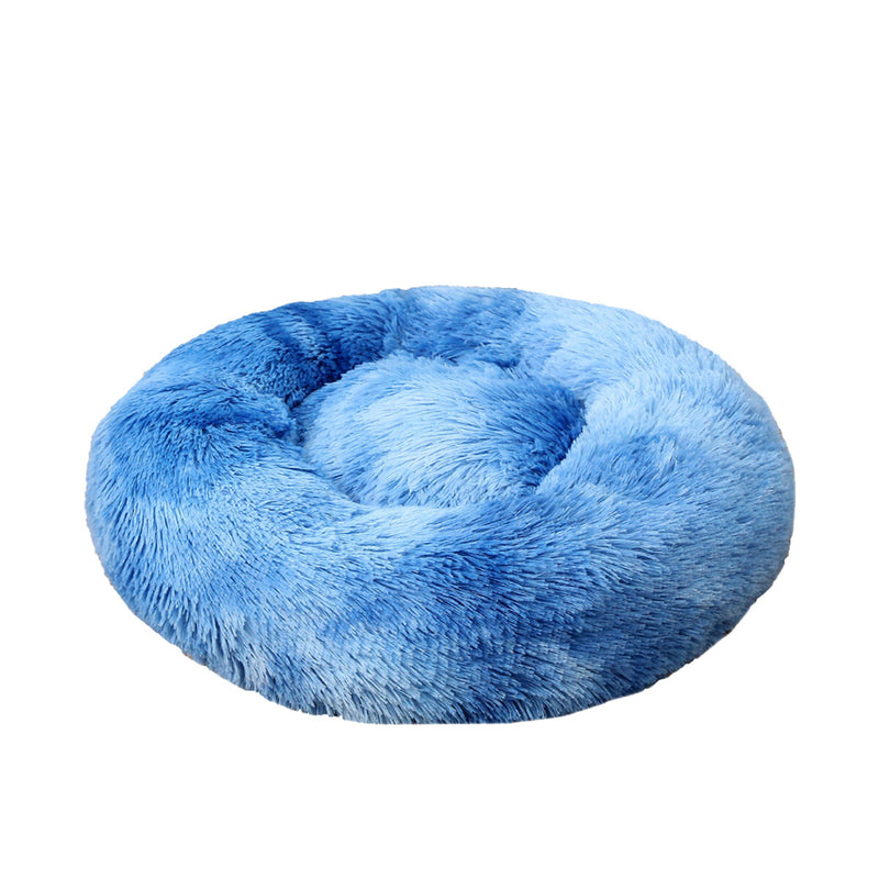 50cm Plush Fluffy Soft Pet Bed for Cats Dogs Circular Design Calming Bed