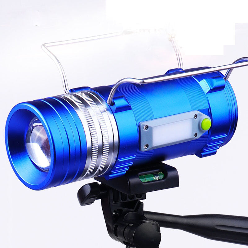 XANES 450LM 3-Color Zoomable LED Fishing Flashlight with 500M Range and Charger - 3 Color LEDs Rechargeable Lamp With