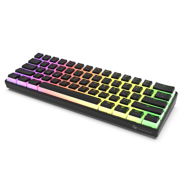 GAMAKAY MK61 Wired Mechanical Keyboard Gateron Optical Switch Pudding Keycaps RGB 61 Keys Hot Swappable Gaming Keyboard New Version