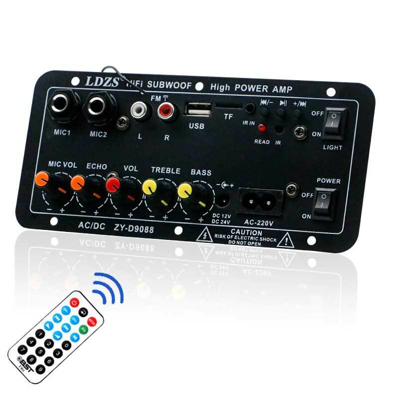 LDZS Audio Amplifier Board Karaoke Subwoofer Built-in bluetooth Car Speaker Amp 12V 24V 110V 220V