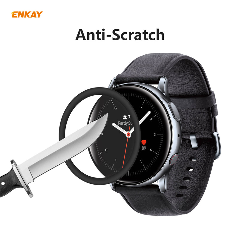 Enkay 2PCS 3D Curved Soft Edge + PMMA HD Anti-Scratch Full Coverage Screen Protector for Samsung Galaxy Active 2 44mm