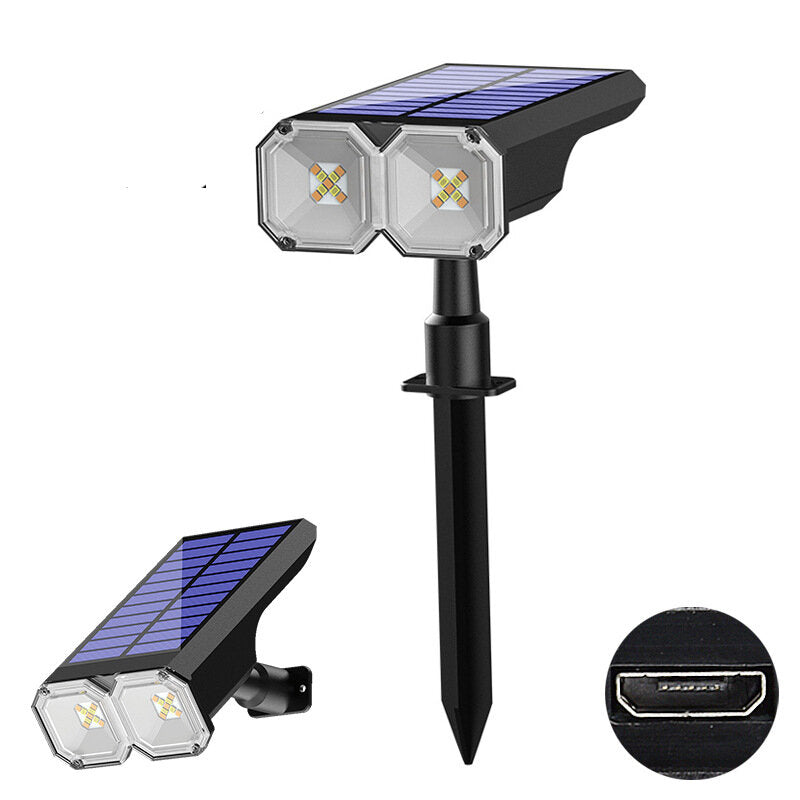 Solar Ground Light USB Rechargeable Outdoor Lawn Light Landscape Garden Light Solar Garden Waterproof Wall Light