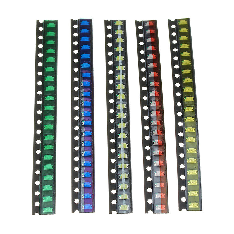 500Pcs 5 Colors 100 Each 1206 LED Diode Assortment SMD LED Diode Kit Green/RED/White/Blue/Yellow