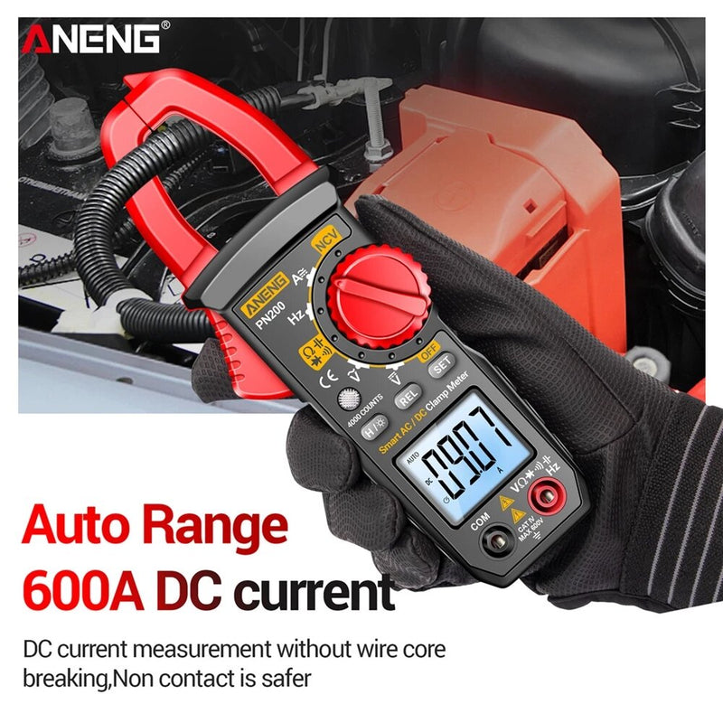 ANENG PN200 Digital Clamp Meter DC/AC 600A Current 4000 Counts Multimeter Ammeter Voltage Tester Car Hz Capacitance NCV Ohm Test