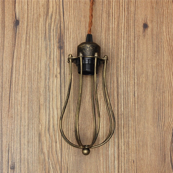 2M Vintage Pendant Trouble Light Bulb Guard Wire Cage Ceiling Hanging Lampshade