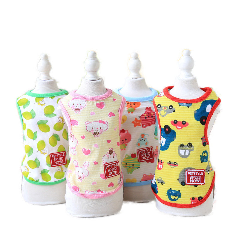 Summer Dog Clothes Cute Pet Vest Puppy Dog Cats Clothes for Teddy Poodle Small Dog Pet T-shirt