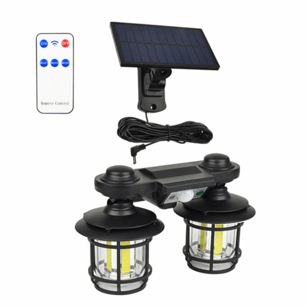 2 In 1 Solar Pendant Light Outdoor Waterproof Floor Mounted Sensor Remote Control Split COB Solar Lights for Courtyard Garden