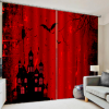 132*160cm Blackout Window Curtains Halloween Printed Curtains for Living Room Festival Decoration