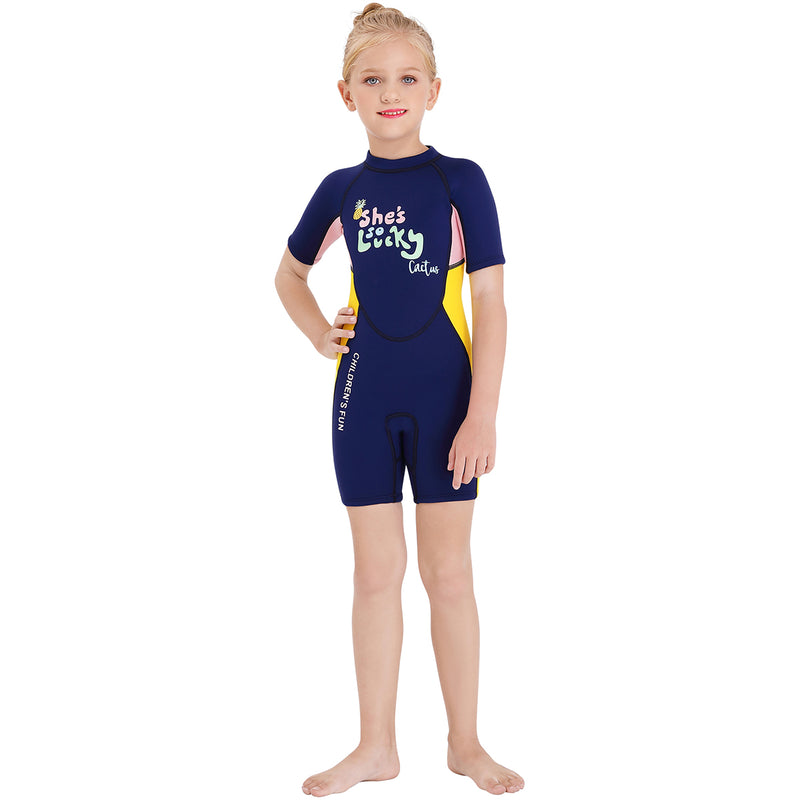 2.5mm Neoprene Short Sleeve Kids Wetsuit UPF50+ Swimming Diving Toddler Child Youth Wet Suits for 2-12 Years Old