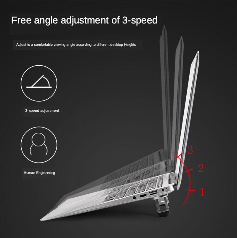 Bakeey Universal Folding Angle Adjustable Heat Dissipation Aluminium Alloy Macbook Desktop Holder Stand Bracket for 11-15.6 inch Laptop