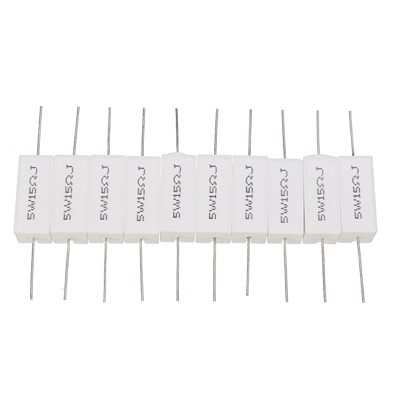 10pcs 5W 15 ohm 15R Ceramic Cement Resistor