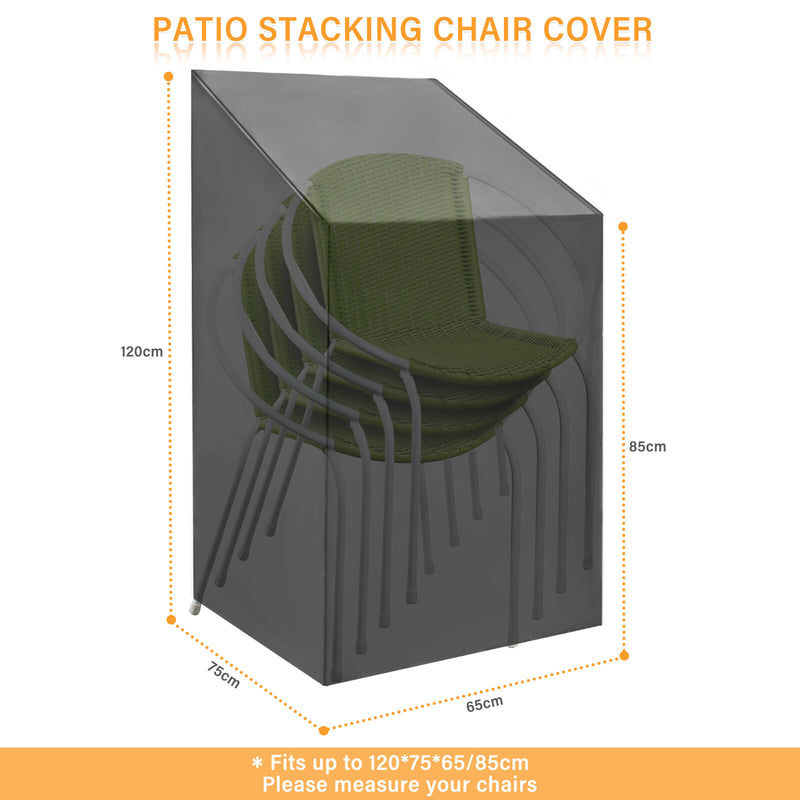 Tvird Garden Stackable Chair Cover Waterproof Outdoor Heavy Duty Strong Stacking Seat