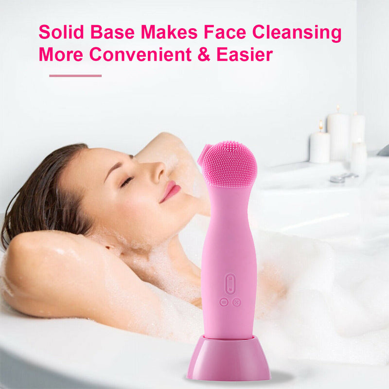 Bakeey 4-in-1 Electric Facial Wash Brush: Waterproof Silicone Facial Cleanser for a Deep Clean - Brush Cleaner