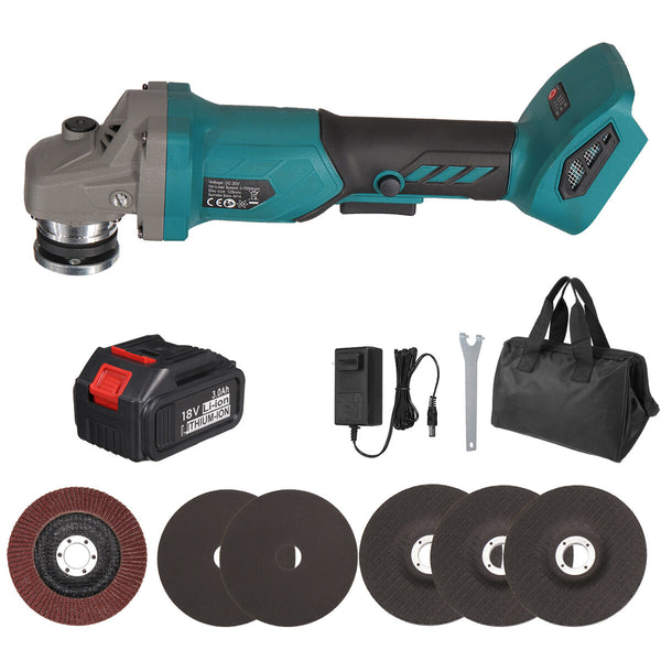 Drillpro 20V Brushless Blue EU Plug/Gray US Plug 8000rpm 125mm Electric Angle Grinder