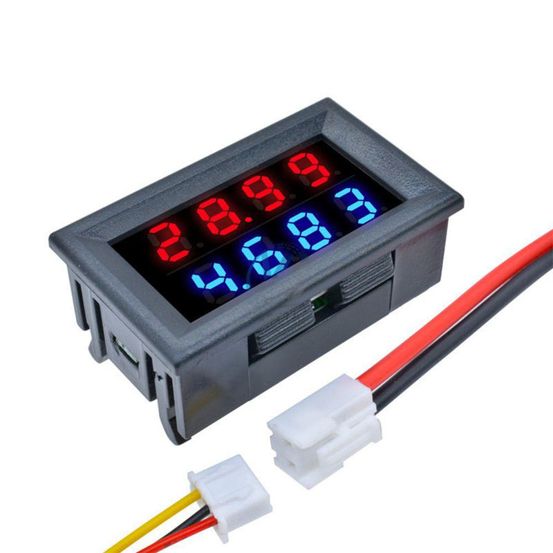 DC 200V 10A 0.28 Inch Mini Digital Voltmeter Ammeter 4 Bit 5 Wires Voltage Current Meter with LED Dual Display